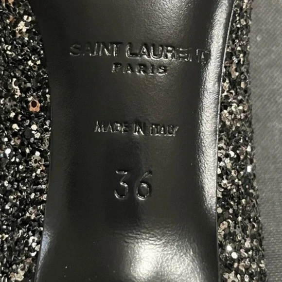 New Authentic SAINT LAURENT Glitter Pump - Picture 11 of 12